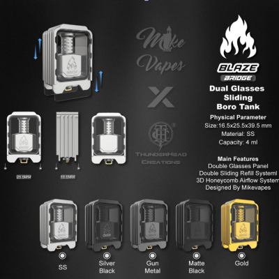 THC Blaze Bridge with Sliding Tank (Dual Glasses)