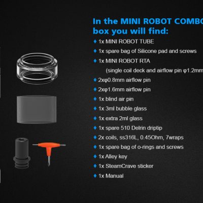Steam Crave Mini Robot MTL RTA Atomizer 3ml (23mm)